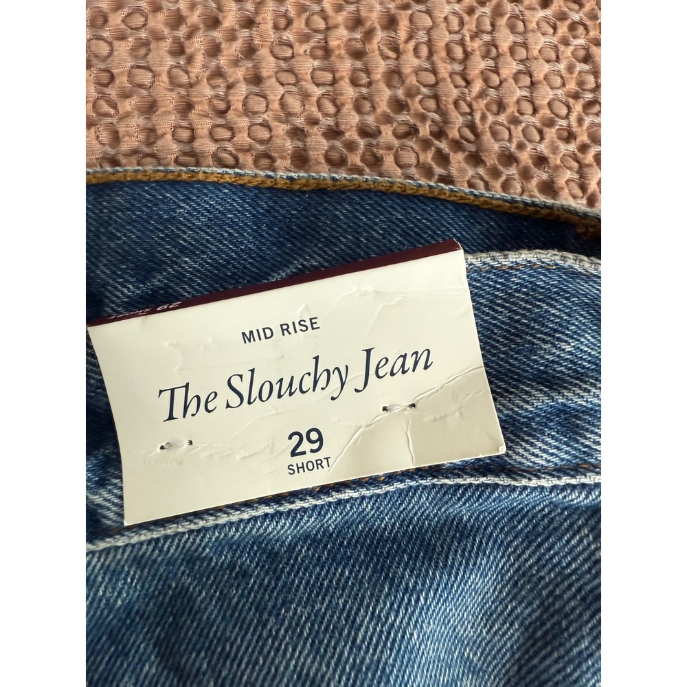 Abercrombie Fitch Jeans Womens 29 Short Blue Wide Leg Slouchy Mid Rise NEW - Picture 4 of 11